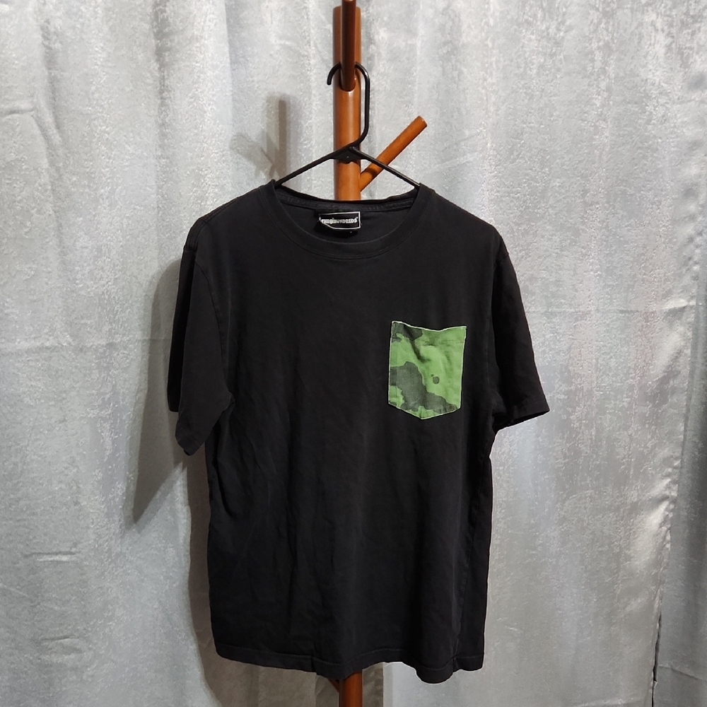 Black and Camo Hundreds T Shirt With Pocket